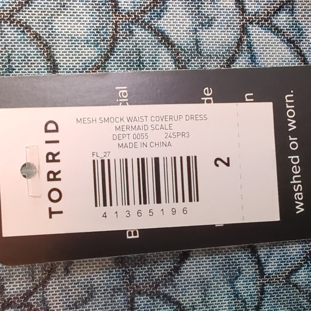 Torrid mesh smock waist coverup mermaid scale dress - Picture 7 of 11